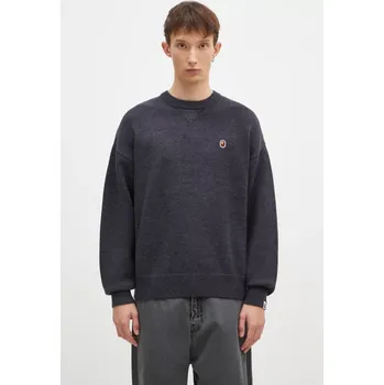 Pánský svetr Vlněný svetr A Bathing Ape One Point pánský, šedá barva, 1K80120305, XXL, 90X