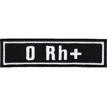 Nášivka NÁŠIVKA VAR HARLEY 11x3 krevní skupina 0Rh+ BÍLÁ