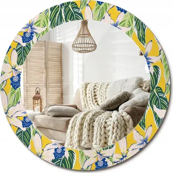 Zrcadlo Dekorativní kulaté zrcadlo s potiskem do koupelny nebo pokoje Orchideje průměr 60 cm
