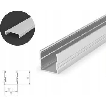 LED osvětlení Hluboký LED profil Alu TECH-LIGHT eloxovaný P5 2m