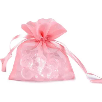 Dárková taška Dárkový pytlík s kovovým leskem 8x10,5 cm organza shine Varianta: 2 růžová sv., Balení: 10 ks