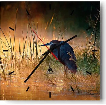 Hodiny Nástěnné hodiny do kuchyně 30x30 Volavka Stylové hodiny na skle Loft Tiché