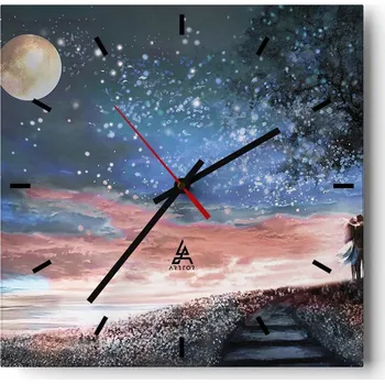 Hodiny Velké nástěnné hodiny 40x40 Abstrakce Skleněné tiché hodiny