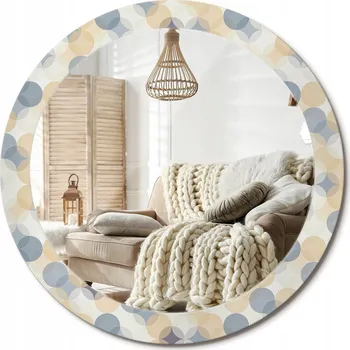 Zrcadlo Zrcadlo s ozdobným skleněným okrajem Geometrická kolečka o průměru 80 cm