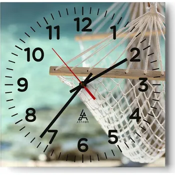 Hodiny Nástěnné hodiny do obýváku 40x40 Hamak Tiché hodiny na skle Stylové