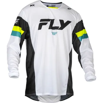 Moto dres Motokrosový dres KINETIC PRIX, FLY RACING - USA 2024 (bílá/černá/hi-vis)