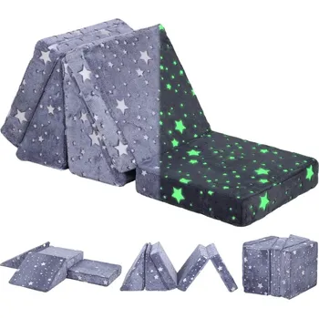 Pohovka Aosom Dětská modulární pohovka a bunkr GREY STARS svítící