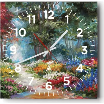 Hodiny Kuchyňské nástěnné hodiny 30x30 Krajina Skleněné hodiny do obýváku Moderní Tiché