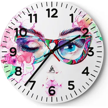 Hodiny Kuchyňské nástěnné hodiny 30x30 Abstrakce Moderní skleněné hodiny Tiché