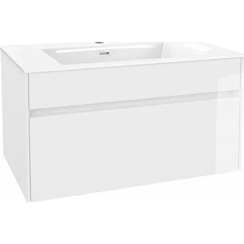 Koupelnový nábytek Kielle - Nefia Skříňka s umyvadlem 80 cm, lesklá bílá 50027S800