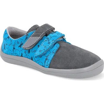 Dětská sportovní obuv Barefoot dětské tenisky Beda - Aeroplanes s pevným opatkem modré Velikost: 25