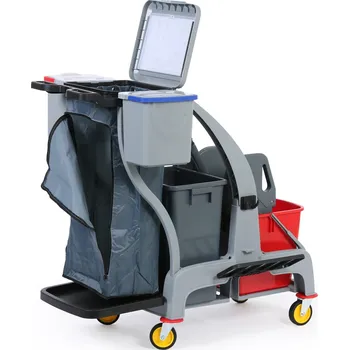 Úklidový vozík B2B Partner Profesionální úklidový vozík s vědry a držákem na pytle, 780 x 970 x 1030 mm