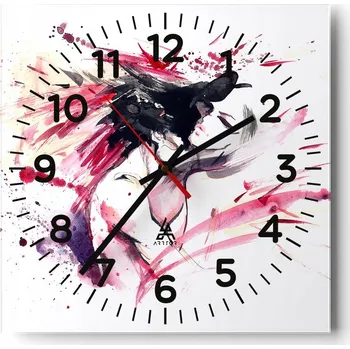 Hodiny Kuchyňské nástěnné hodiny 30x30 Abstrakce Skleněné hodiny do obýváku Moderní Tiché