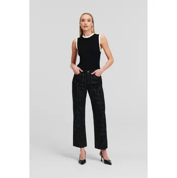 Dámské džíny DŽÍNY KARL LAGERFELD AOP KAMEO GF DENIM PANTS BLACK DENIM KAMEO