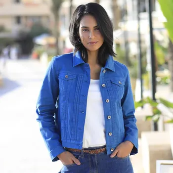 Bunda na knoflíky se sklady modrošedá 42