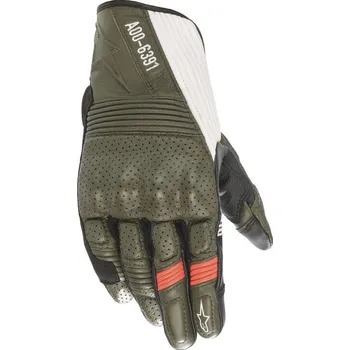 Moto oblečení Rukavice na motorku KEI kolekce DIESEL JEANS, ALPINESTARS (zelená/černá/červená/bílá)