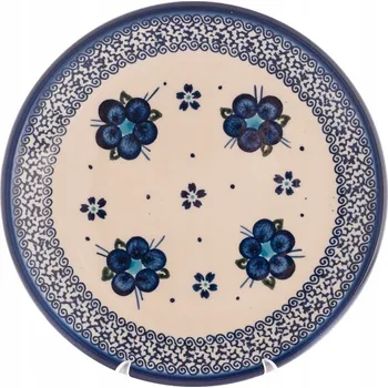 Talíř DEZERTNÍ TALÍŘ Bolesławiec RUČNĚ MALOVANÝ VZOR KVĚTINY
