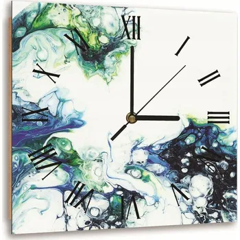 Hodiny Moderní dřevěné HODINY nástěnné s OBRAZEM 80x80 cm