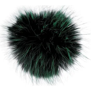 Kožešinová bambule s poutkem Ø12 cm Varianta: 3 černá zelená, Balení: 6 ks