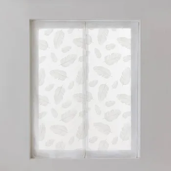 Záclona Blancheporte Vitrážová záclona s motivem peříček bílá 60x160 cm