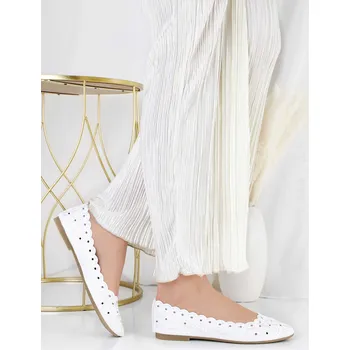 Dámská obuv Cathay moda Bílé třpytivé baleríny 3701-2WH Velikost: 36