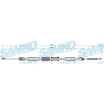 Lanko parkovací brzdy Tažné lanko, parkovací brzda SAMKO C0658B