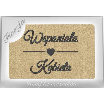 DÁRKOVÁ SADA KE DZIEŃ KOBIET RUČNÍK S VÝŠIVKOU úžasná žena béžový