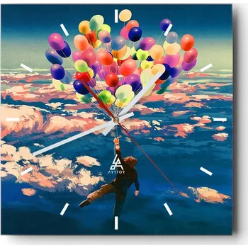 Hodiny Velké nástěnné hodiny 40x40 cm pro děti - Skleněné a tiché