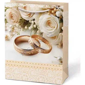 Papírová taška dárková vel.T5 SVATEBNÍ 260x320x138 mm (5252827.1)
