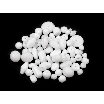 Korálek Skleněné korálky ramš mačkanice Varianta: 15 bílá, Balení: 50 g
