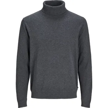 Pánský svetr Jack and Jones | Pletený rolák Basic - tmavě šedý - XXL