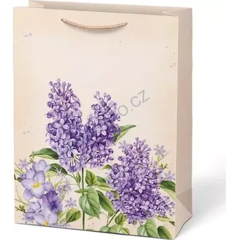 Papírová taška dárková vel.T5 s květinami, motiv 3, 260x340x140 mm (5252755.3)
