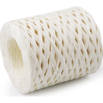 Příze Lýko rafie přírodní, k pletení tašek, šíře 5-8 mm Varianta: 1 (G8) krémová světlá, Balení: 1 ks