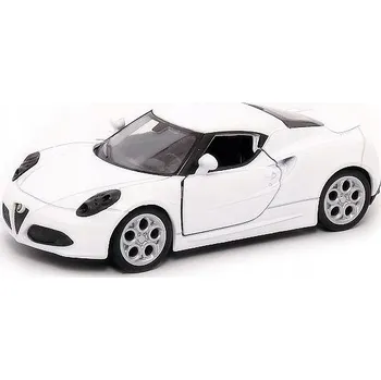autíčko Alfa Romeo 4C 1:34 - 39 kovový model WELLY Nex bílý