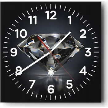 Hodiny Nástěnné hodiny do obýváku 40x40 Diamant Bezhluczne Skleněné hodiny Tiché