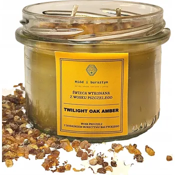 Svíčka Vonná svíčka z včelího vosku s vůní medu Miód i Bursztyn 1 ks