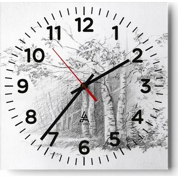 Hodiny Nástěnné hodiny do obýváku 40x40 Les Tiché hodiny na skle Stylové