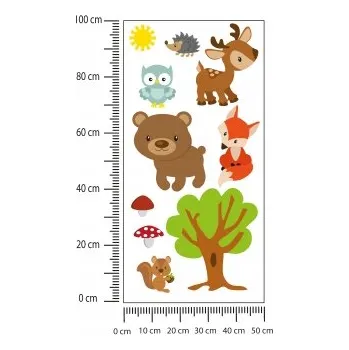 Obraz Nálepka Roztomilá Veselá Pohádková Zvířátka Fólie Bílá 75x150