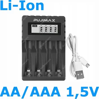 Nabíječka lithiových Li-Ion akumulátorů 1.5V s LCD displejem