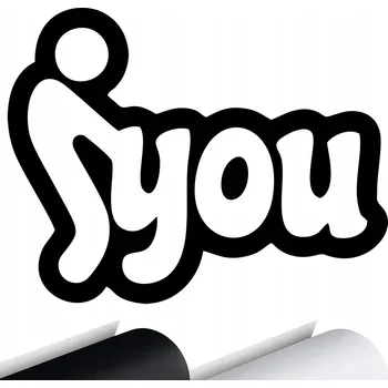 Samolepicí dekorace na vozidlo SAMOLEPKA Grafika na auto Sklo FUCK YOU Panáček Stickman 14x11