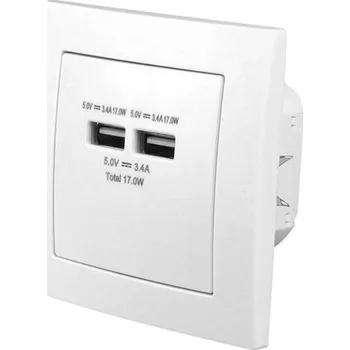 Elektrická zásuvka Zásuvka USB LTC LX62U White