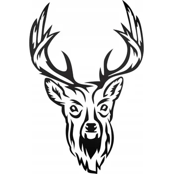 Samolepicí dekorace na vozidlo Reflexní nálepka Odblaskowo Hlava jelena 8,3 x 12 cm černá