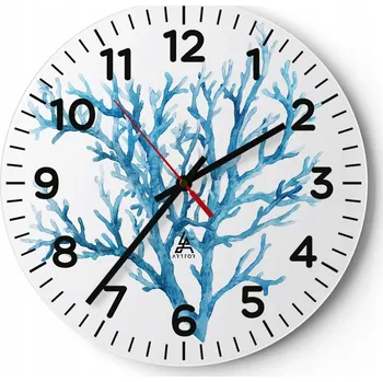 Hodiny Kuchyňské nástěnné hodiny 30x30 Korálové Moderní skleněné hodiny Tiché