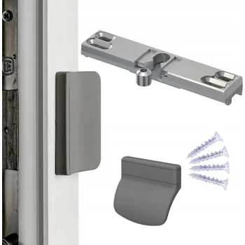 Nábytkové kování Balkónový zavírač s madlem pro balkónové dveře, zarážka proti průvanu