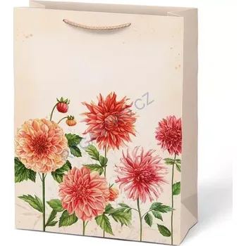 Papírová taška dárková vel.T5 s květinami, motiv 2, 260x340x140 mm (5252755.2)