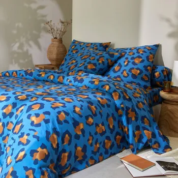 Povlečení Blancheporte Povlečení Pedro s potiskem zvířecí kůže, polycoton modrá povlak na přikrývku 140x200 cm