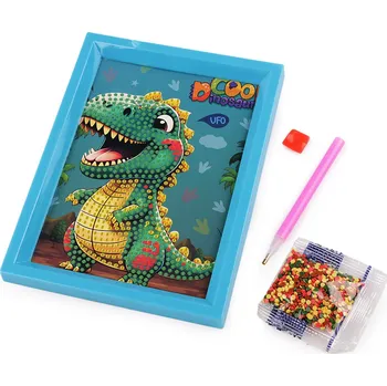 kreativní sada Diamantové malování s rámečkem, kreativní sada Varianta: 8 náhodná barva dinosaurus, Balení: 1 sada