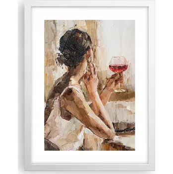 Obraz Obraz plakát v bílém rámu do obýváku 30x40 žena foto plakáty na zeď