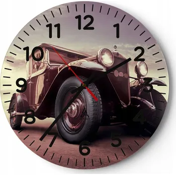 Hodiny Kuchyňské nástěnné hodiny 30x30 Motorismus Moderní skleněné hodiny Tiché