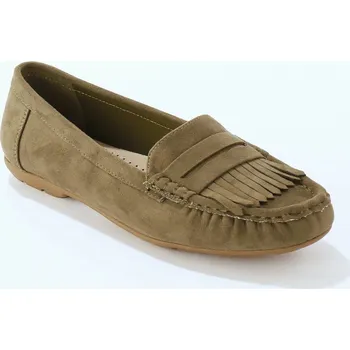Dámské mokasíny Mokasíny z imitace semiše khaki 41